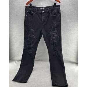 TRNCHS -  Men's Black Distressed size 36 Jeans  A21